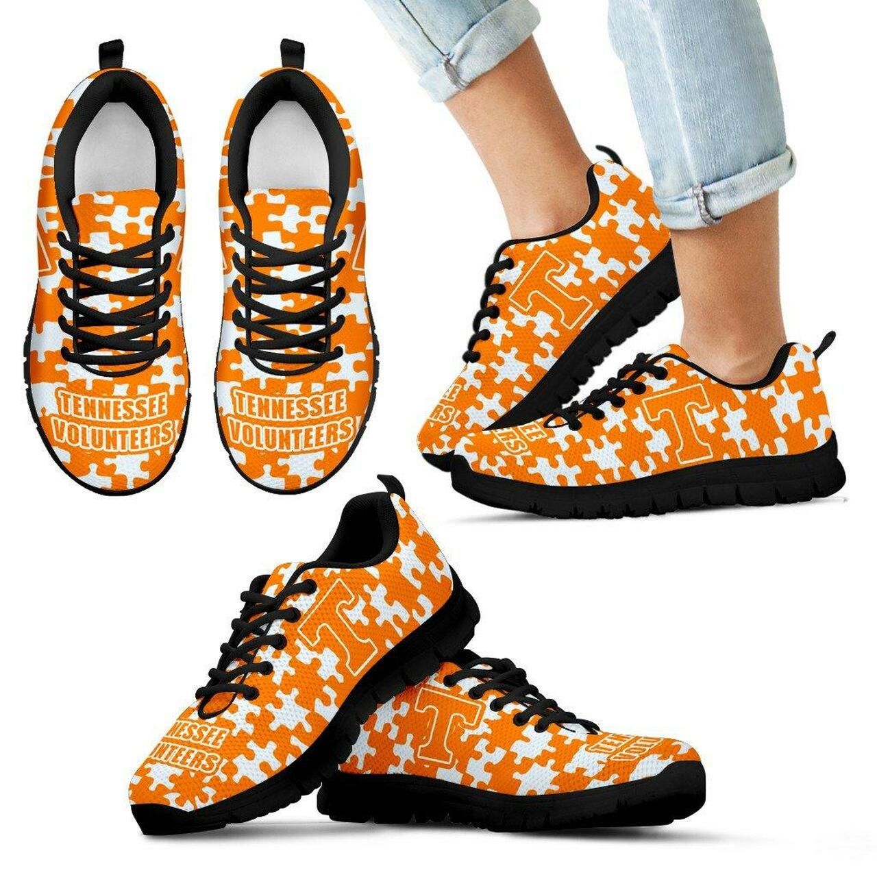 Tennessee Volunteers Sneakers Puzzle Logo With Running Shoes For Men, Women Shoes12346