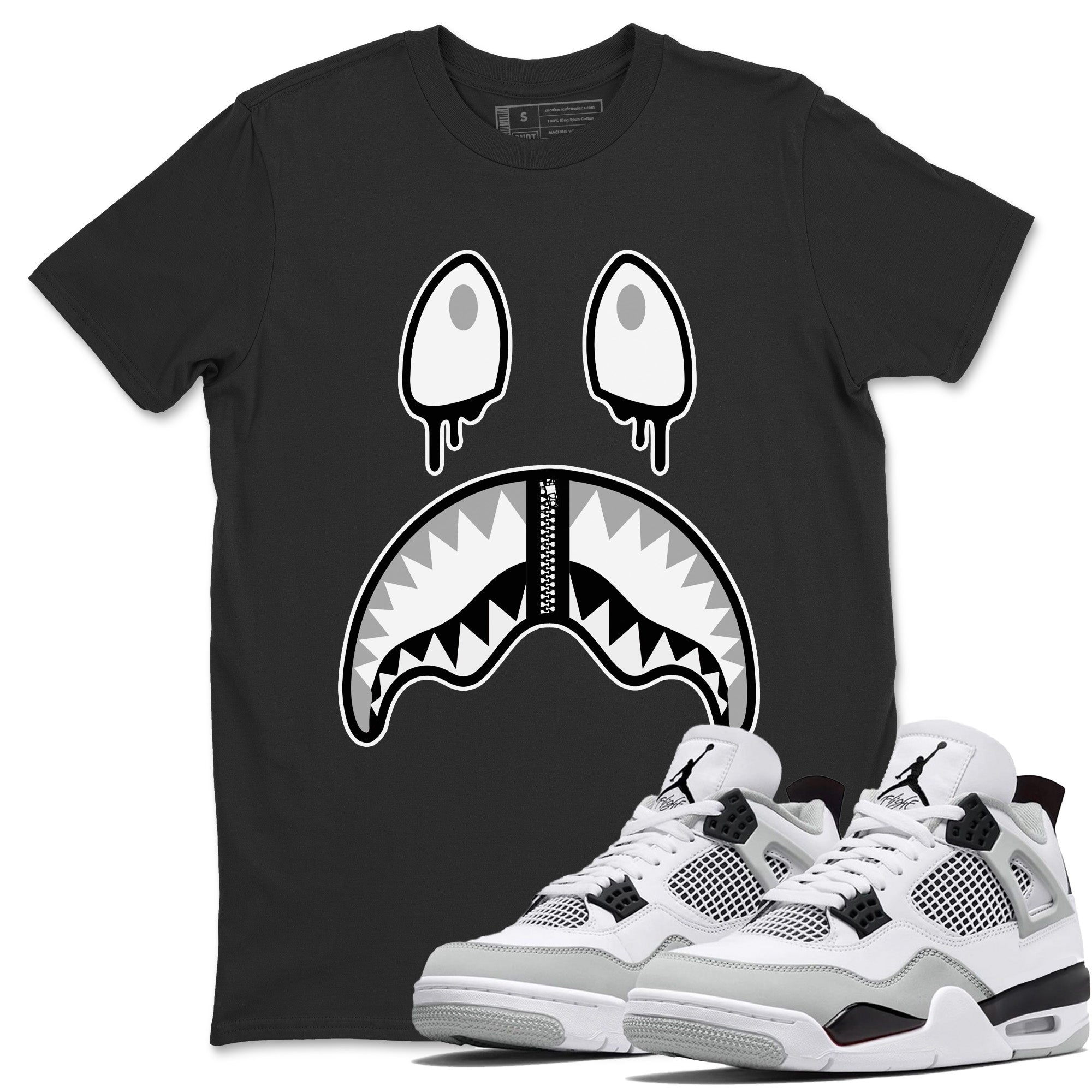 Shark Face T-Shirt – Air Jordan 4 Military Black