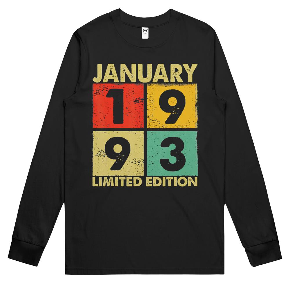 29Th Birthday Gift 29 Years Old Awesome Since January 1993 Long Sleeve T Shirts