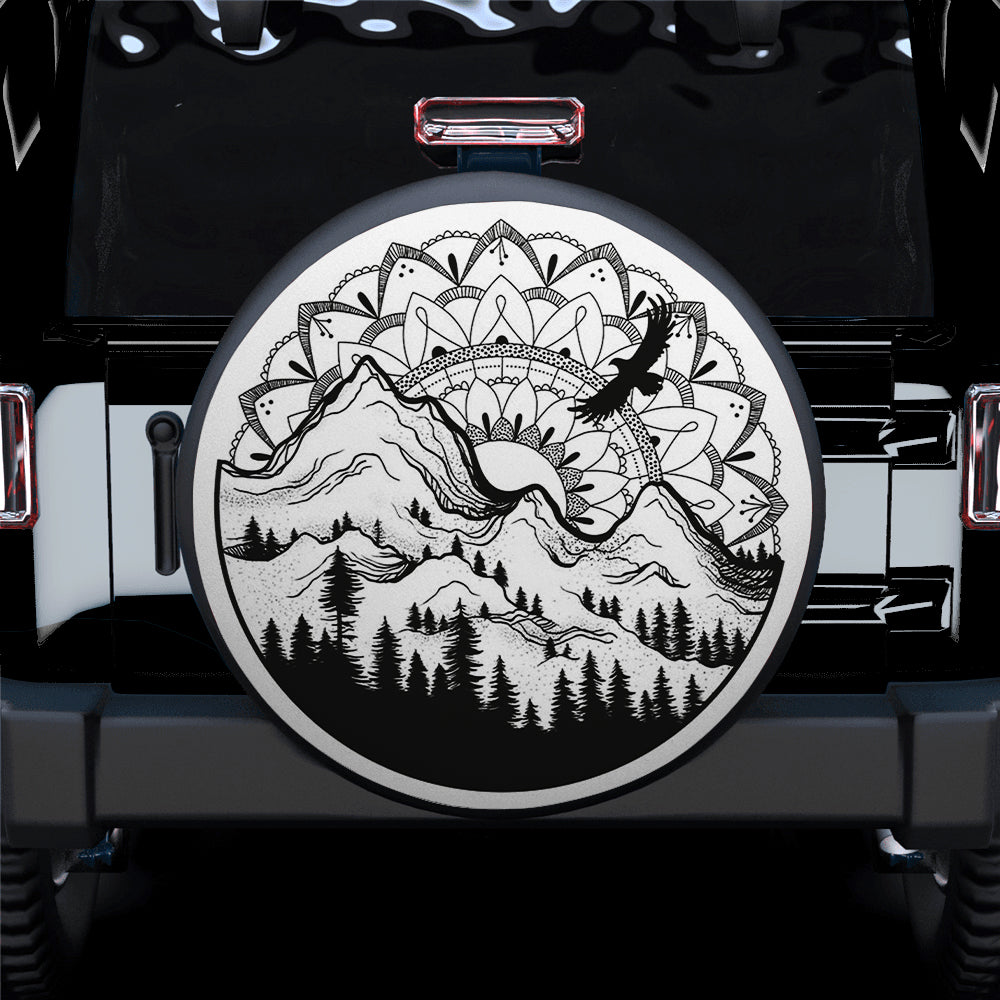 Mountain And Forest Jeep Car Spare Tire Cover Gift For Campers