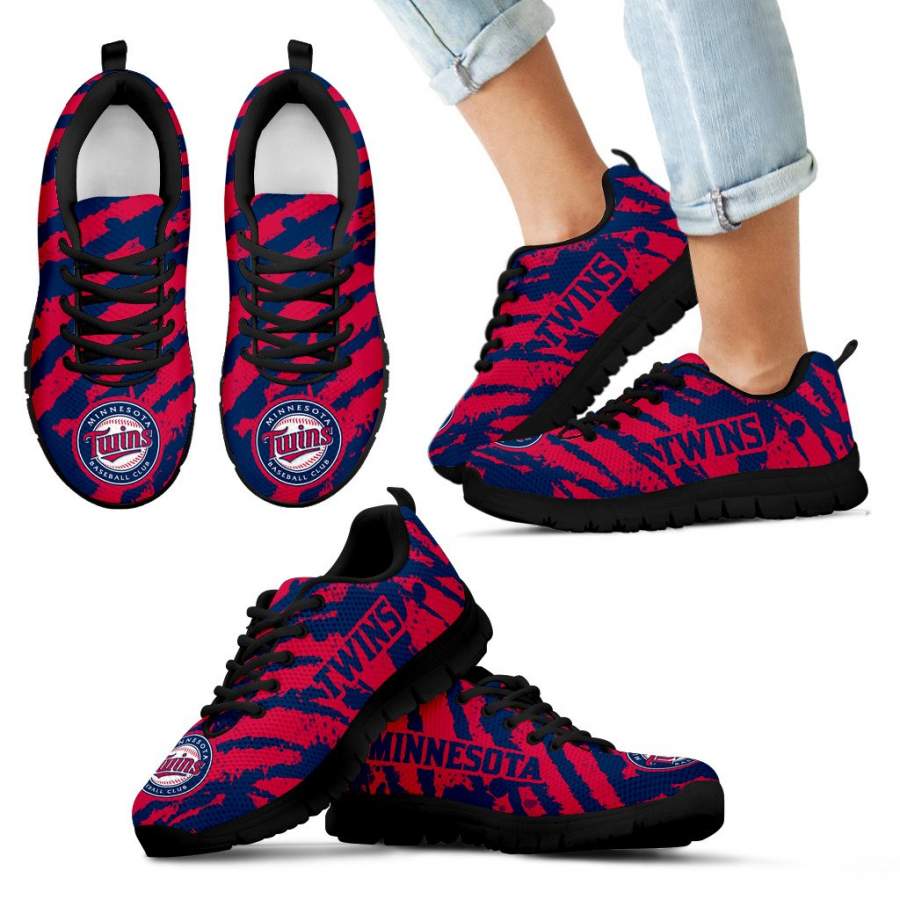 Stripes Pattern Print Minnesota Twins Sneakers V3