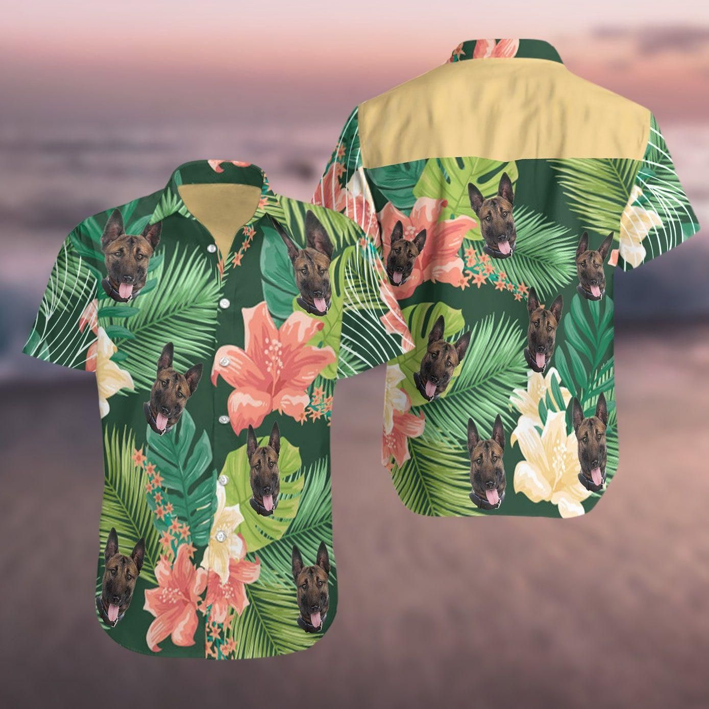 Belgian Malinois Green Fashion Aloha Hawaiian Shirt Colorful Short Sleeve Summer Beach Casual Shirt For Men And Women