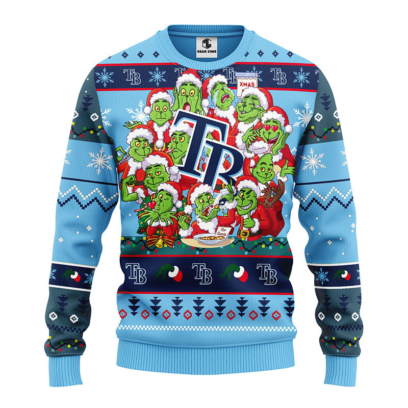 Tampa Bay Rays 12 Grinch Xmas Day Christmas Ugly Sweater