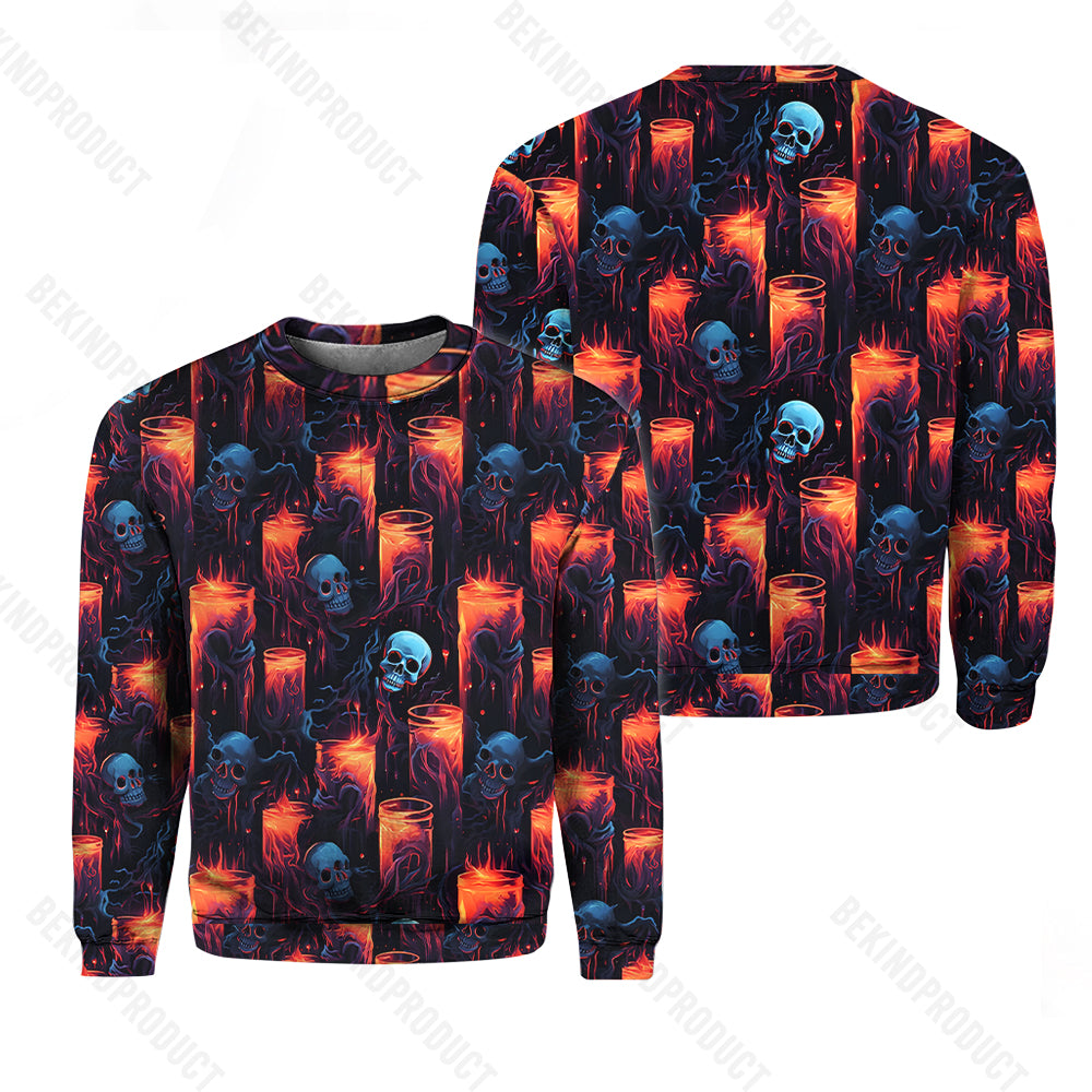 Halloween Skull Horror Crewneck Sweatshirt All Over Print Sweatshirt For Men & Women