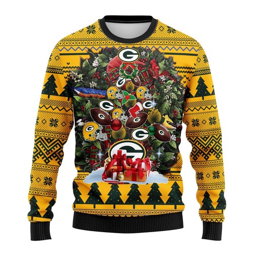 Green Bay Packers Tree Christmas Gift For Fan Ugly Wool Sweater Christmas