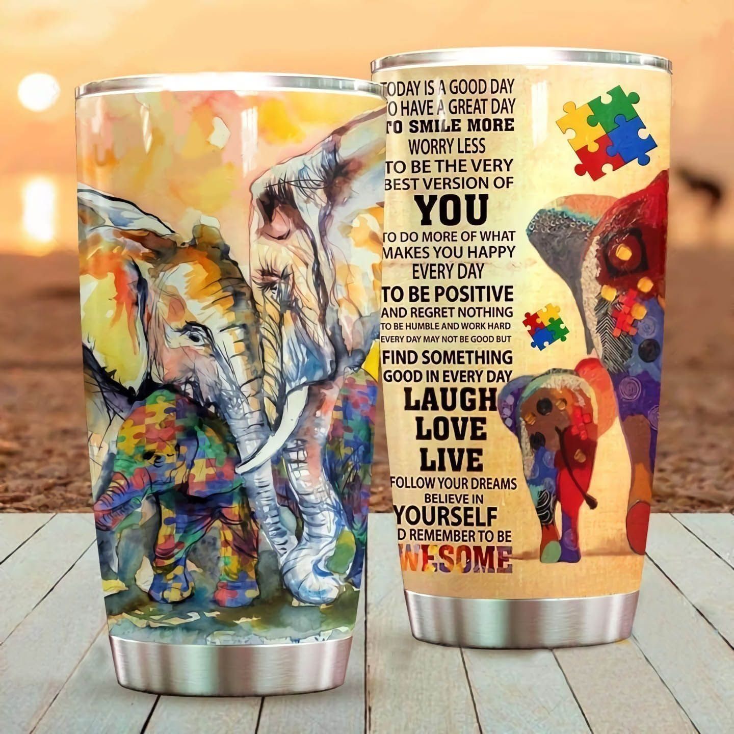 Autism To My Baby I Love You Little Elephant GS-CL-DT2603 Tumbler