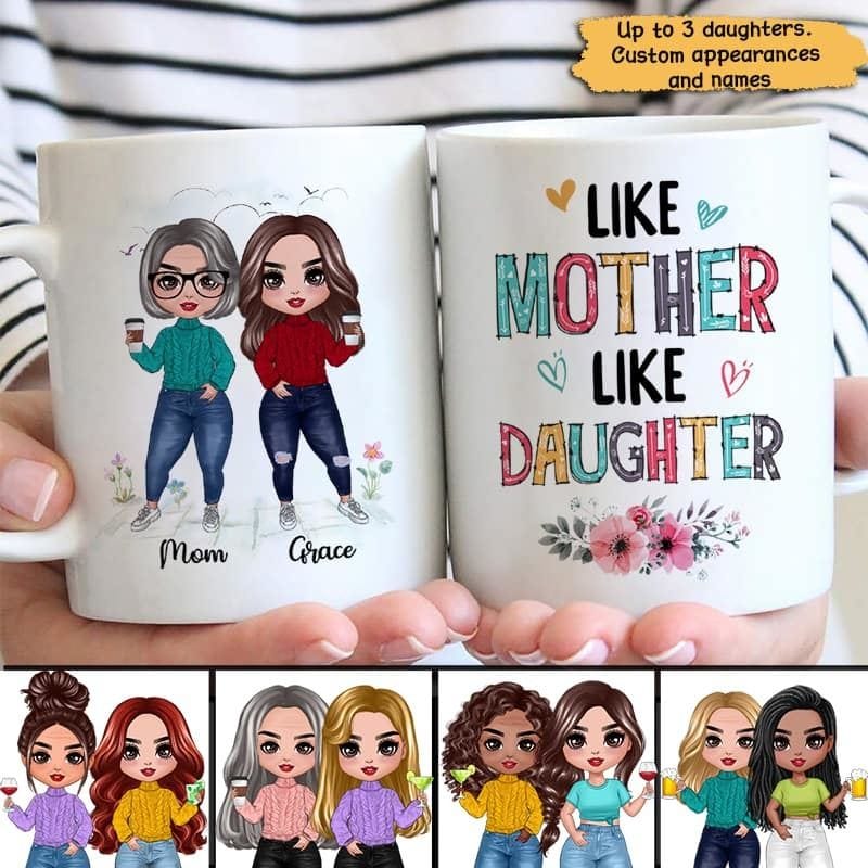 Flower Doll Mother Mom And Daughters Personalized Mug