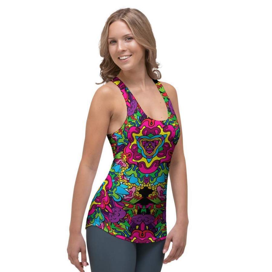 Animal Hippie Psychedelic Women’s Racerback Tank Top