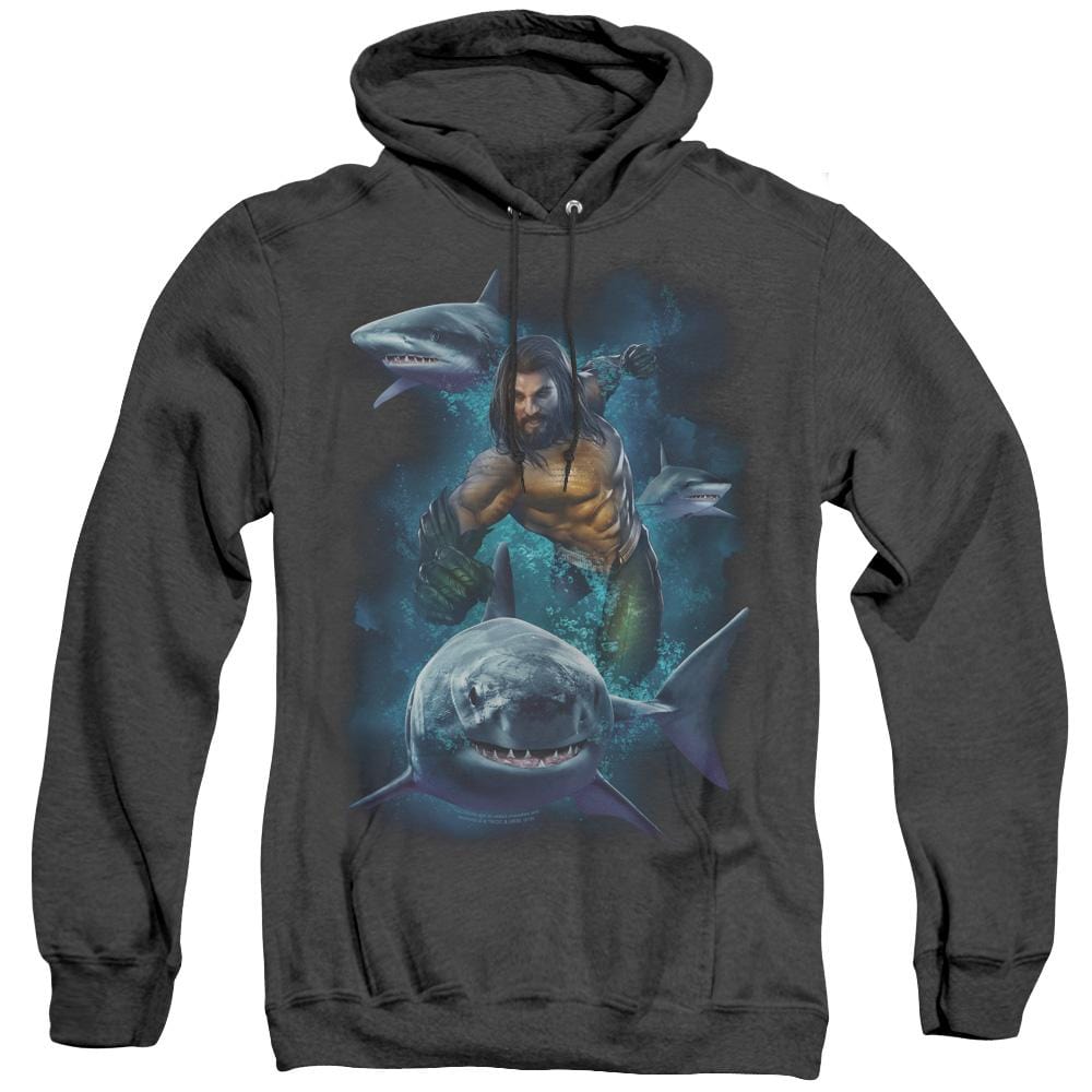 Aquaman Movie Swimming With Sharks – Heather Pullover Hoodie