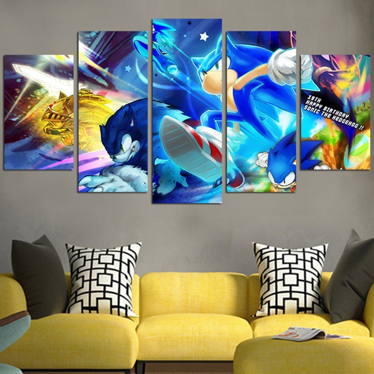 Sonic The Hedgehog All Forms Wall Art Canvas