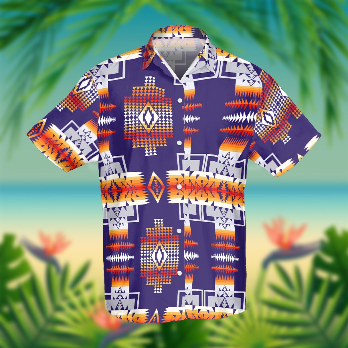 Purple Pattern Native American Hawaii Shirt Ha69492