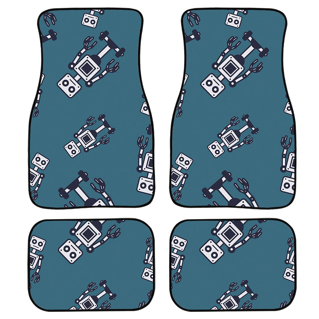 Robot Servant Pattern Print Front And Back Car Floor Mats, Front Car Mat