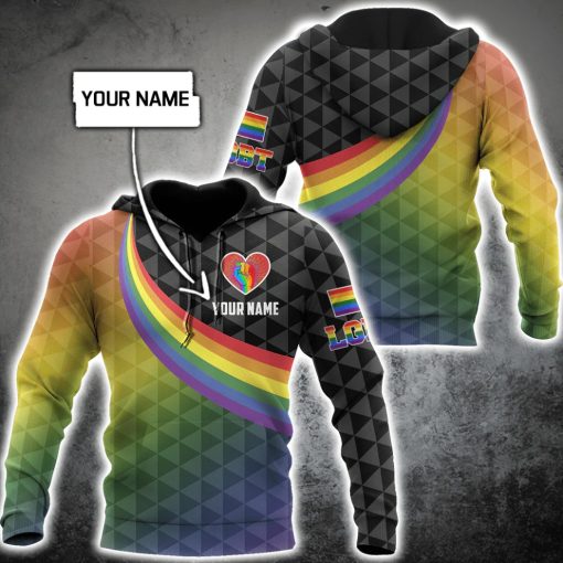 Customize Name Lgbt Pride Hoodie For Men And Women