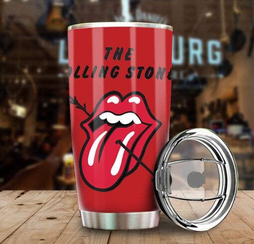 Rolling Stones Merch Love Stones Stainless Steel Tumbler Cup