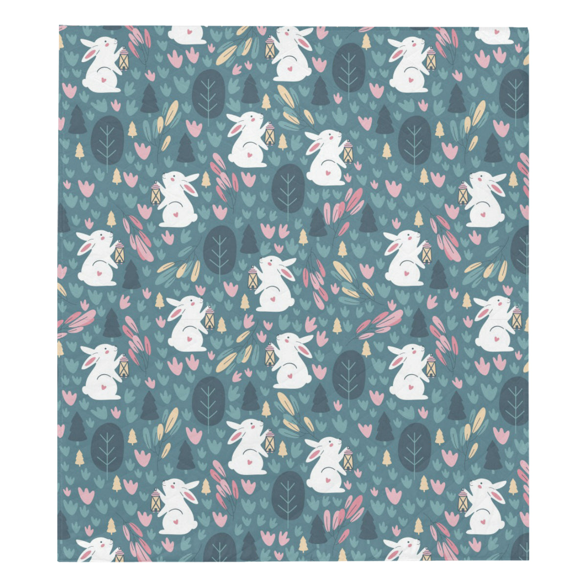 Rabbit Pattern Print Design Rb013 Premium Quilt