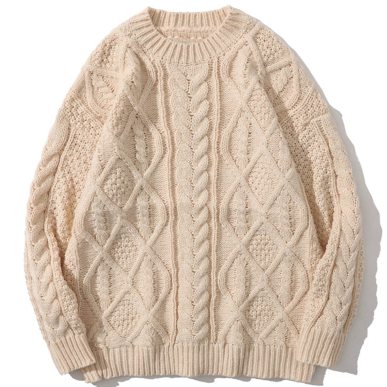 Talishko™ – Diamond Twisted Flower Knit Sweater