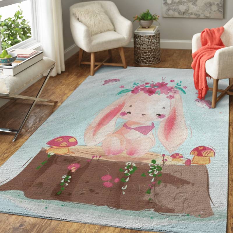 Cute little bunny  – Cute Animals Area Rug Carpet