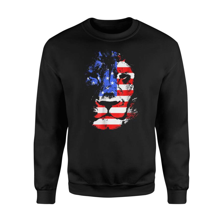 American Lion US Flag Silhouette Portrait Sweatshirt