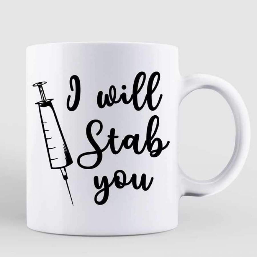 Nurse Chibi I Will Stab You Personalized Mug