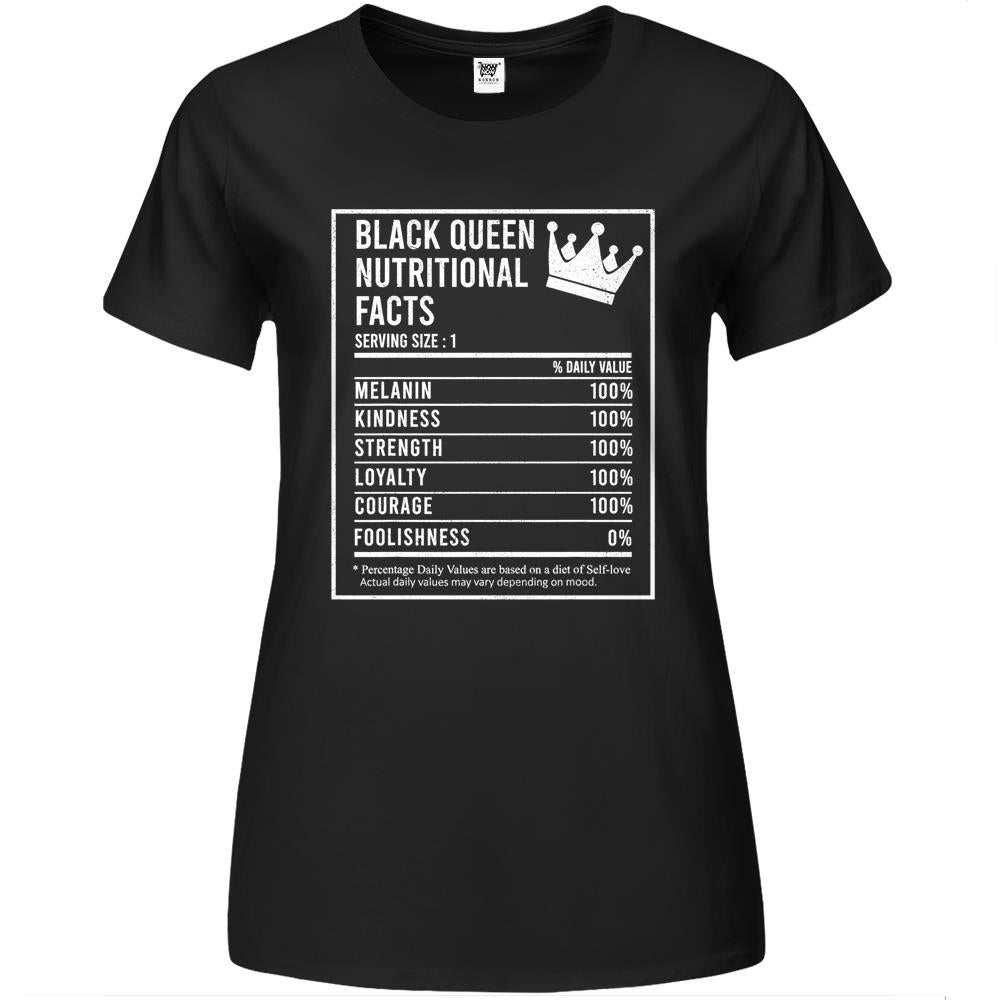 Nutritional Facts Shirt, Nutritional Facts Premium Womens T Shirts, Black Queen Nutrition Facts, Black Queen Nutritional Facts Premium Womens T Shirts, Black History Women Premium Womens T Shirts