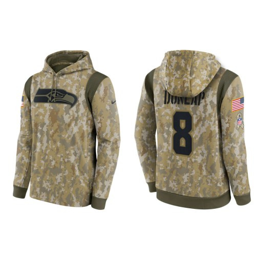 Carlos Dunlap Seattle Seahawks Camo 2021 Salute To Service Veterans Day Therma Pullover Hoodie