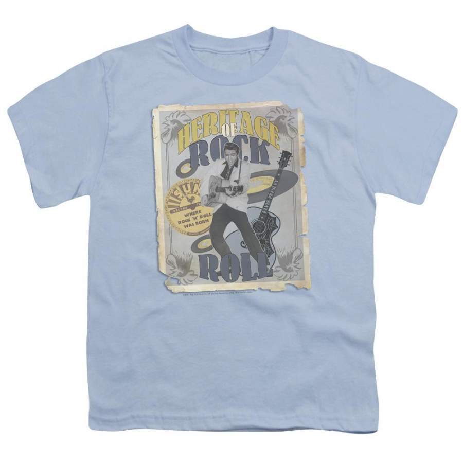 Sun Records Heritage Of Rock Poster Kids Youth T Shirt Light Blue