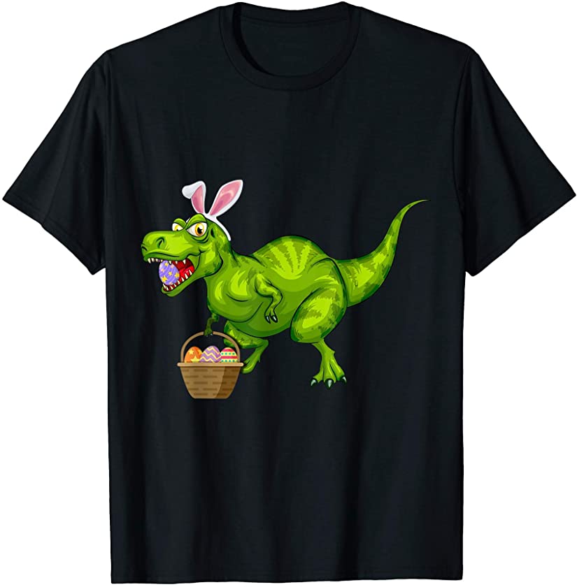 Trex Dinosaur Easter Bunny Ears T Rex Egg Hunt Cute Rabbit T-Shirt