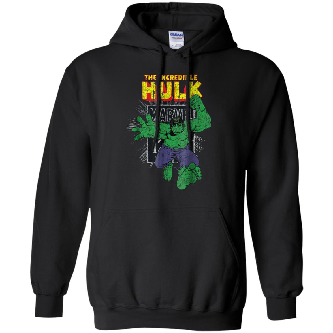 The Incredible Hulk Retro Comic Book Stamp Logo Display Hoodie –