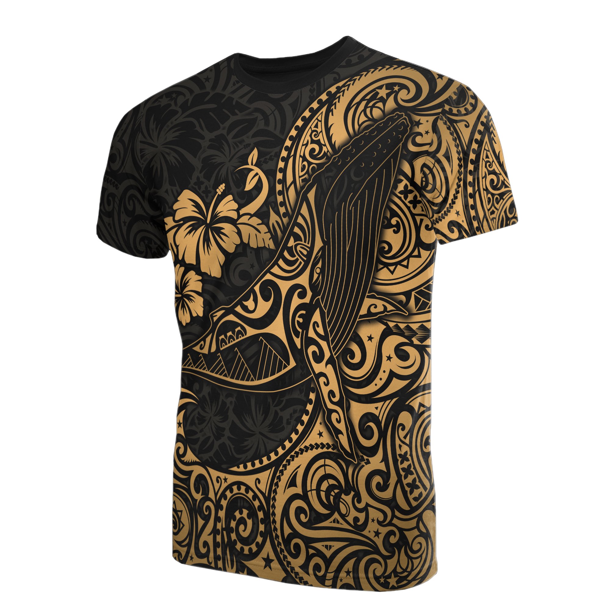 Polynesian Hawaii T-Shirt – Polynesian Golden Humpback Whale – BN15