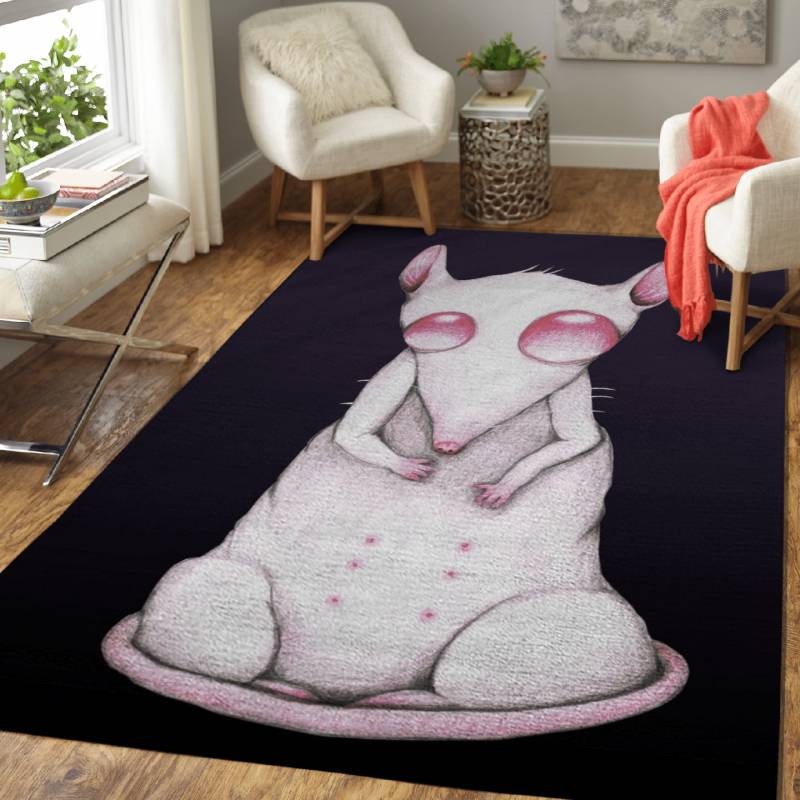 Albino rat pencil drawing – Animals Area Rug Carpet