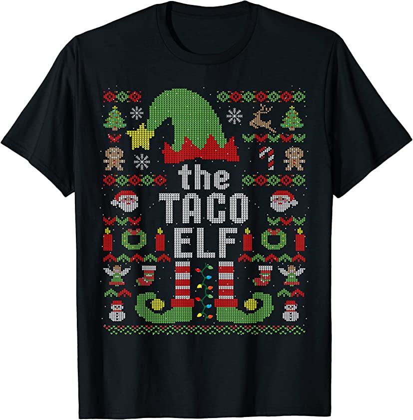 The Taco Elf Ugly Christmas Matching Family Group T-Shirt