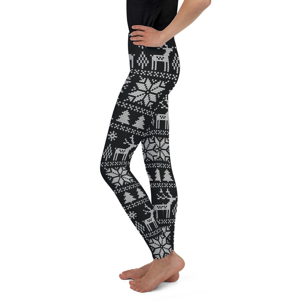 B&W Ugly Christmas Youth Leggings