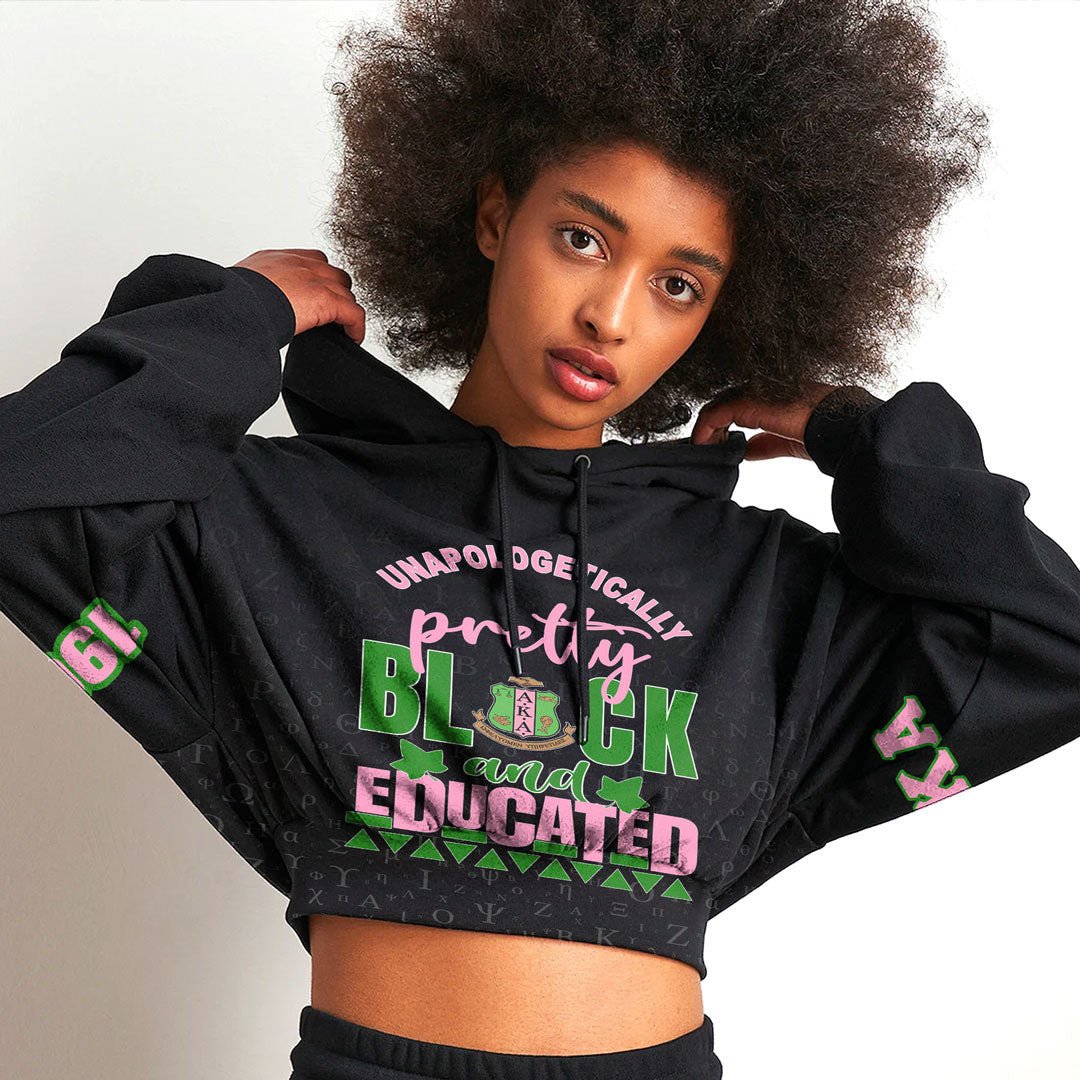 Wonder Print Shop Clothing – Alpha Kappa Alpha Croptop Hoodie