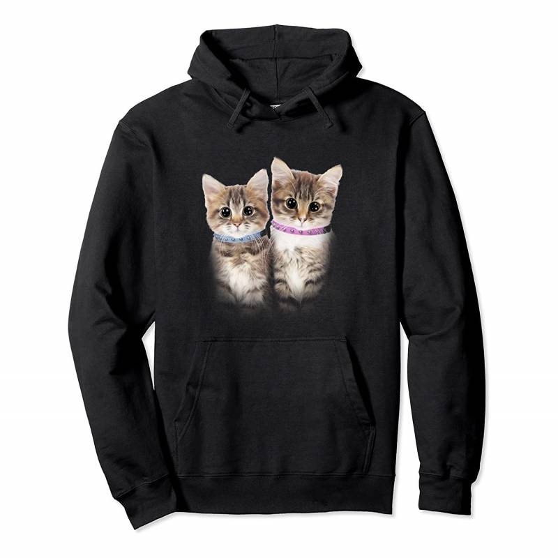 Cute Kittens Blue And Pink Collars Graphic Pullover Hoodie, T-Shirt, Sweatshirt, Tank Top, Racerback, Dolman