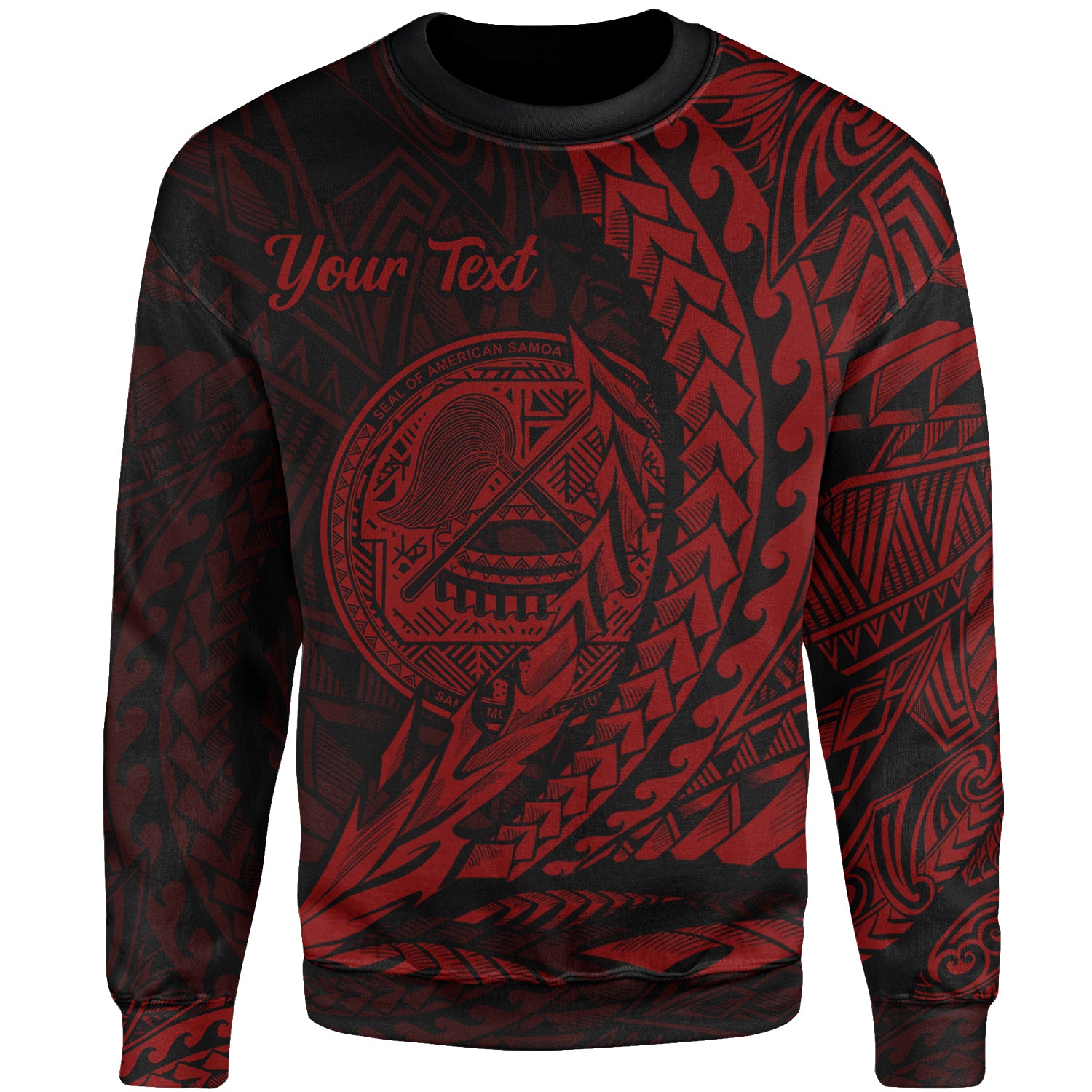 American Samoa Custom Personalised Sweatshirt – Wings Style Red Color – BN01