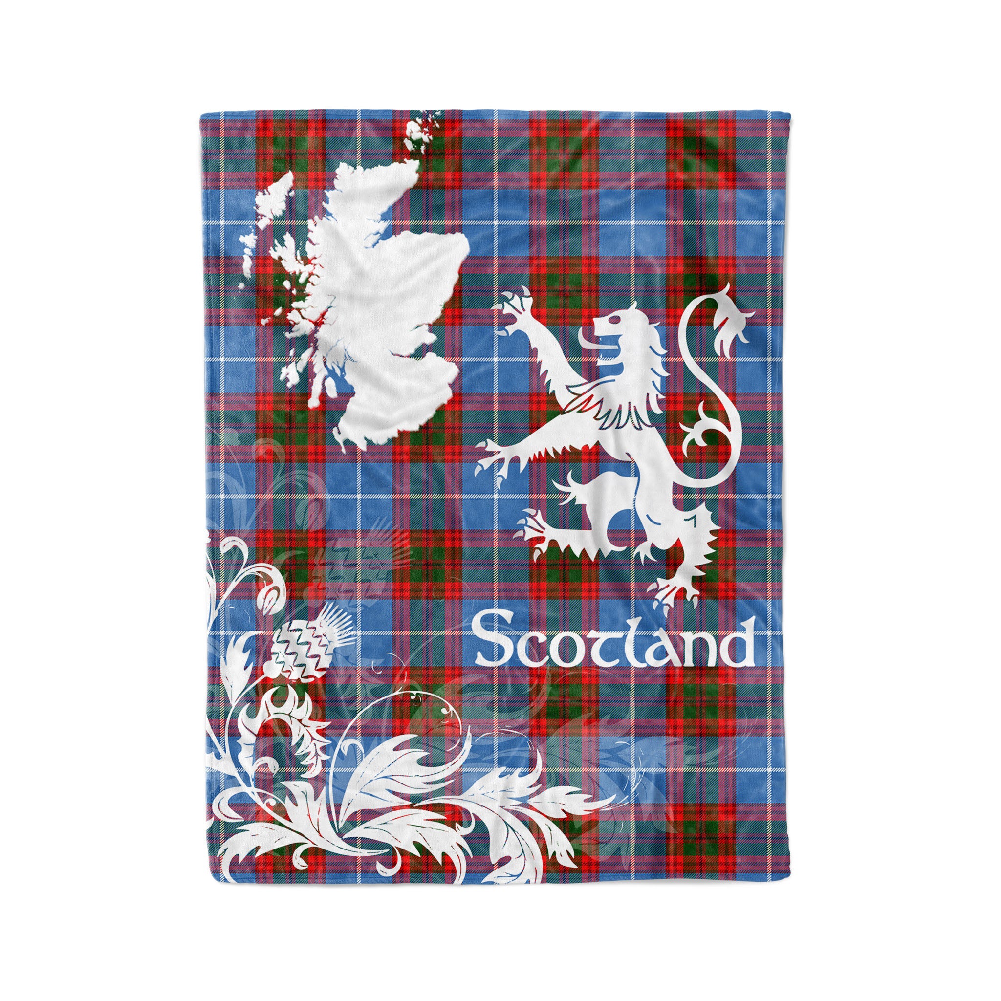 Tartan Plaid Fleece Blanket Tartan Blanket Thistle And Lion Scottish Clan Skirving Plaid Blanket