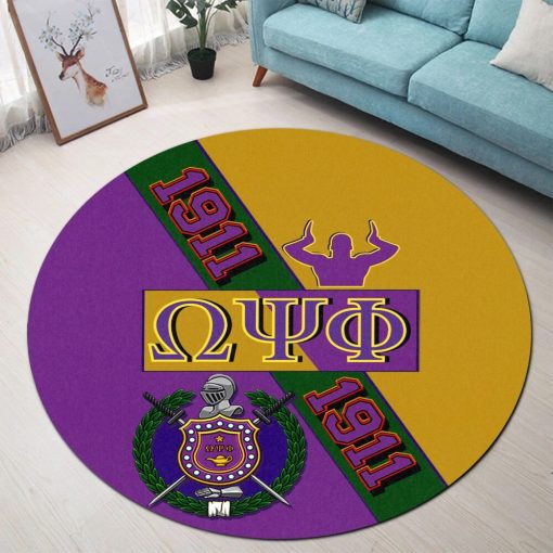 Omega Psi Phi Round Rug – Fraternity Blood In My Dna Round Rug