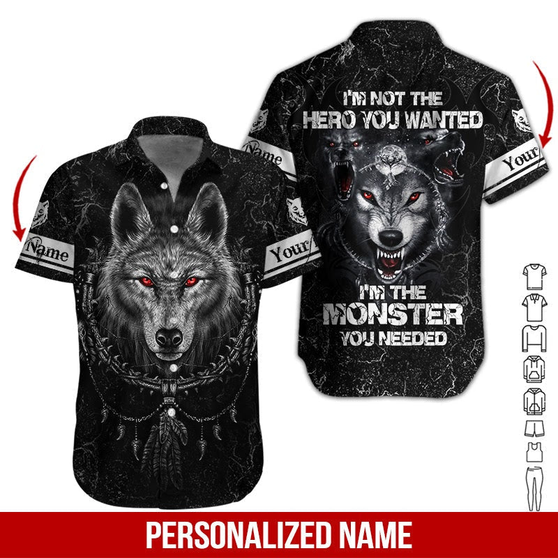 Love Wolf Custom Name Aloha Hawaii Shirts For Men Women Ha89547