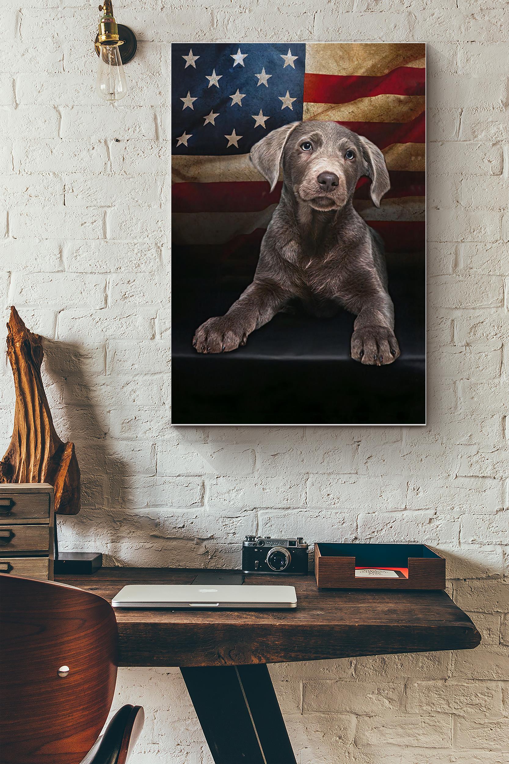 American Dog Poster – Animal Wall Art – Gift For Dog Lover, American, Dog Foster, Puppy Lover (Unframed) Poster