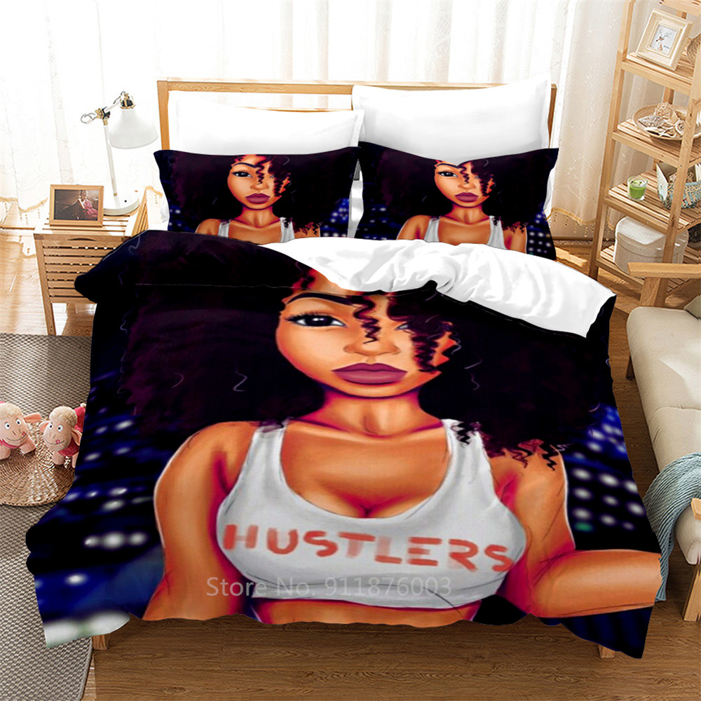 3D African Fashion Sexy Bedding Set Beautiful Duvet Cover Set Bed Set