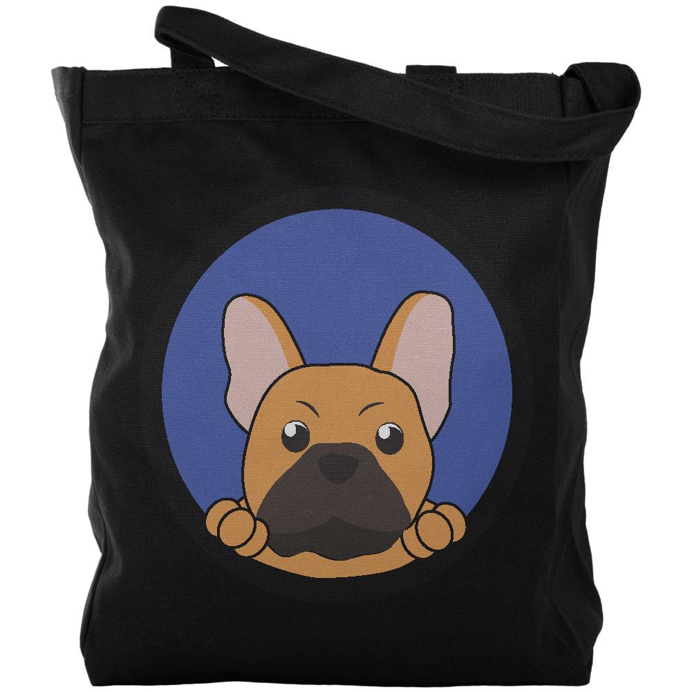 Peeking Puppy French Bulldog Canvas Tote Bag