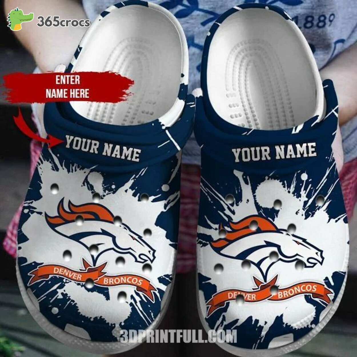 Football Lovers Customized Denver Broncos Themed Classic Clog Footwear Design