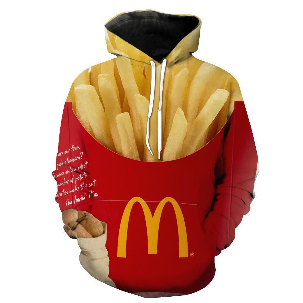 Funny McDonalds French  Hoodies –  Fries Yellow Pullover Hoodie