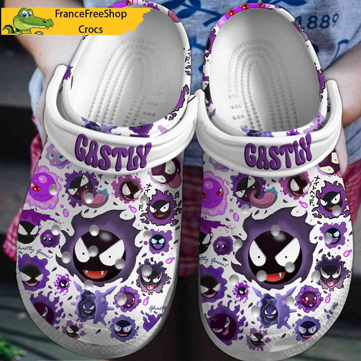 Gastly Gengar Pokemon Design Slip On Clogs Personalized Summer Shoes