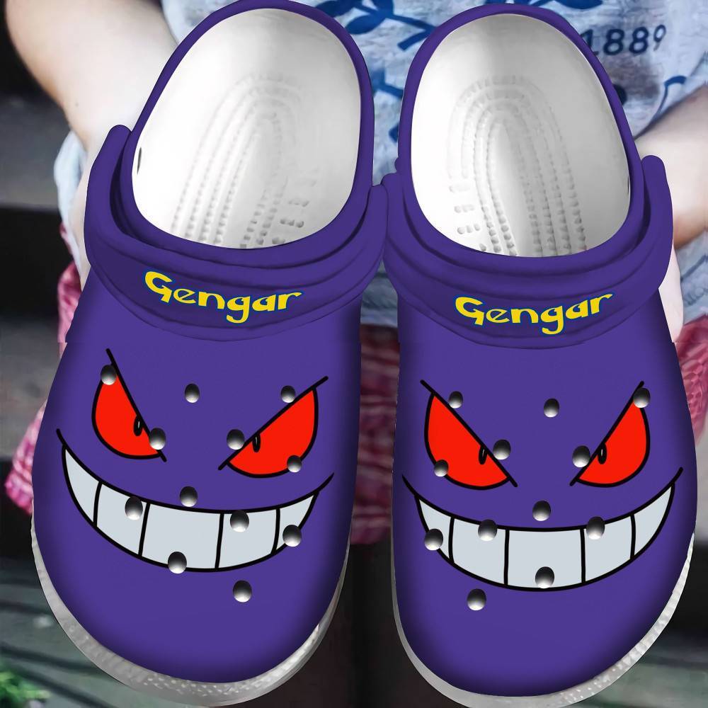 Gengar Pokemon Purple Clogs Crocss Shoes
