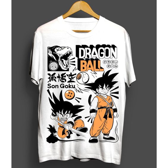 Gildan Shirts | Dragon Ball Z Son Goku T-Shirt Anime Manga Gohan, Goten, Vegeta,Trunks Shirt | Color: Black/White | Size: Various