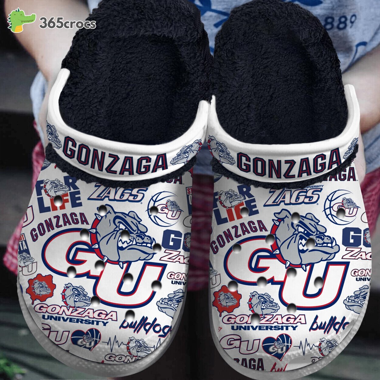 Gonzaga Bulldogs NCAA Sport Ultimate Comfort Fleece Lined Crocss Experience