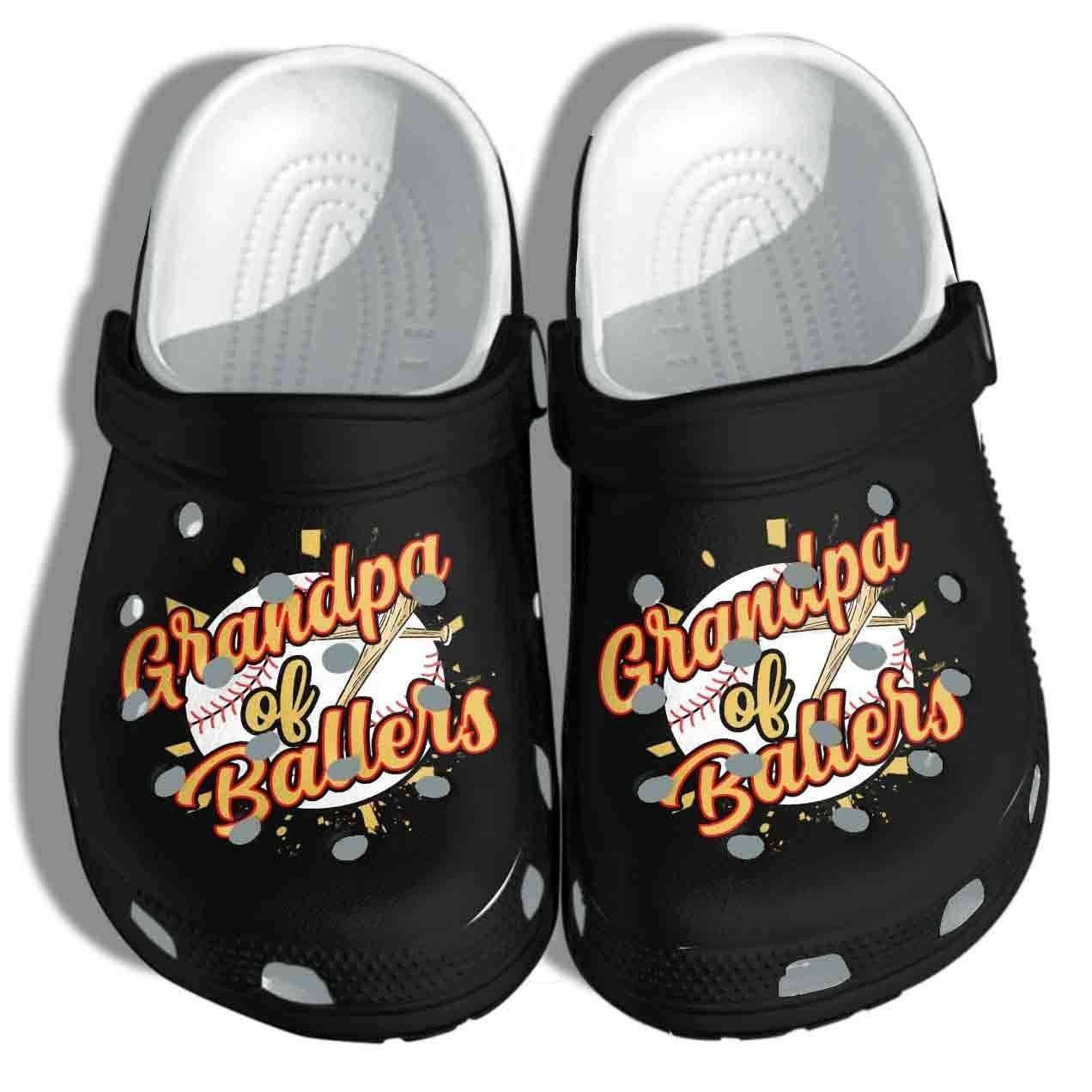 Grandpa Of Ballers Cool Baseball Lover Crocband Clogs