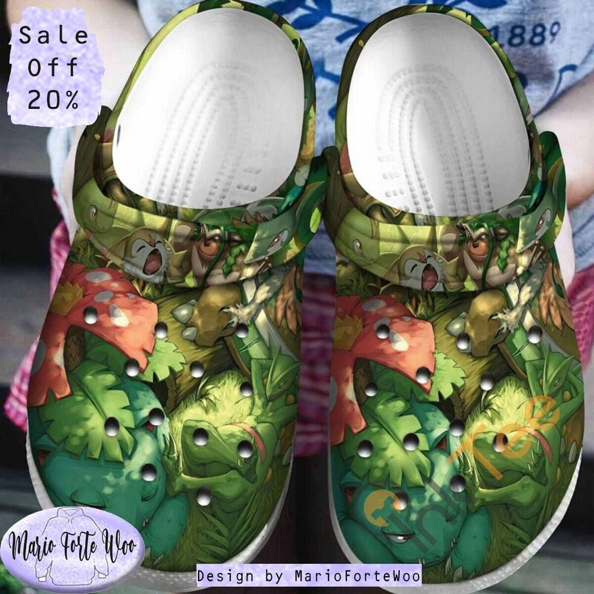 Grass Pokemon Type Sandal Slippers Shoes Summer Men Women Clogs Gifts