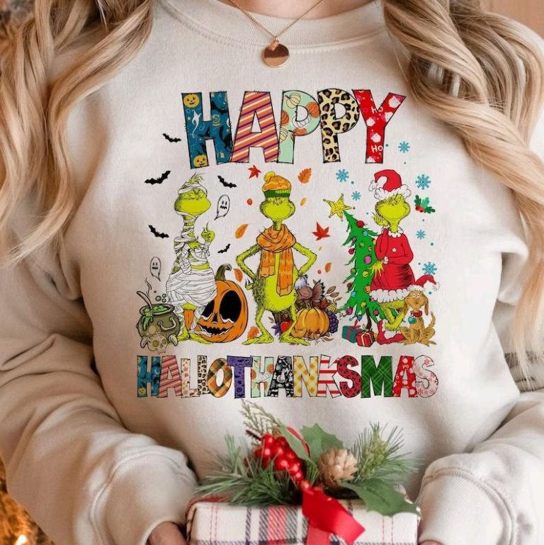 Hallothanksmas Grinch Sweatshirt for … fashionstation